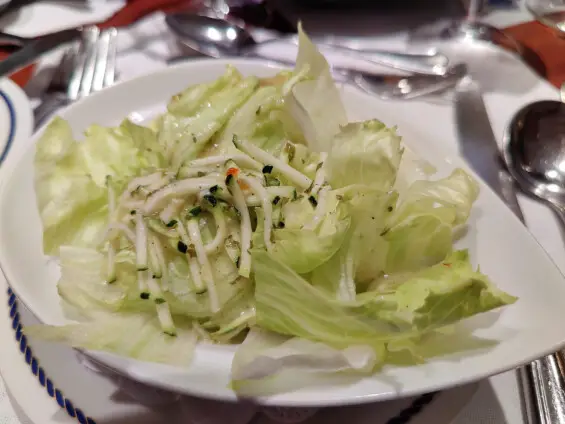 Iceberg lettuce and grated zucchini