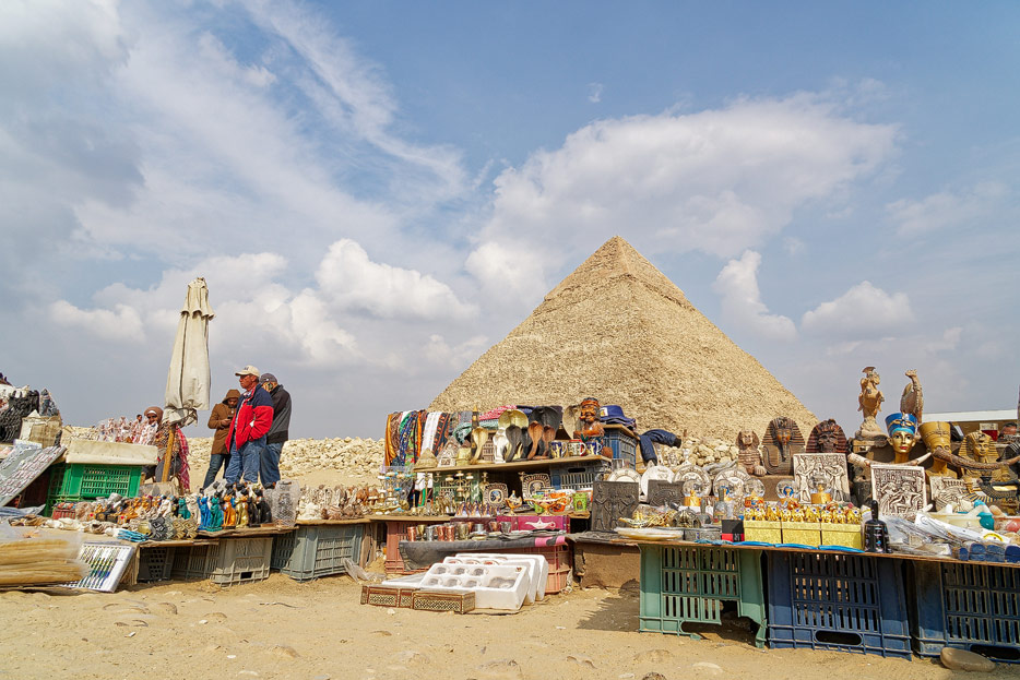 Souvenirhändler an den Pyramiden