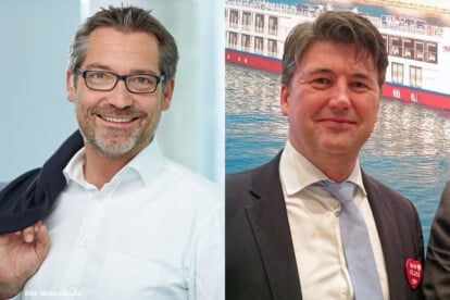 Michael Baden (Bild: Nicko Cruises) und Guide Laukamp (rechts)