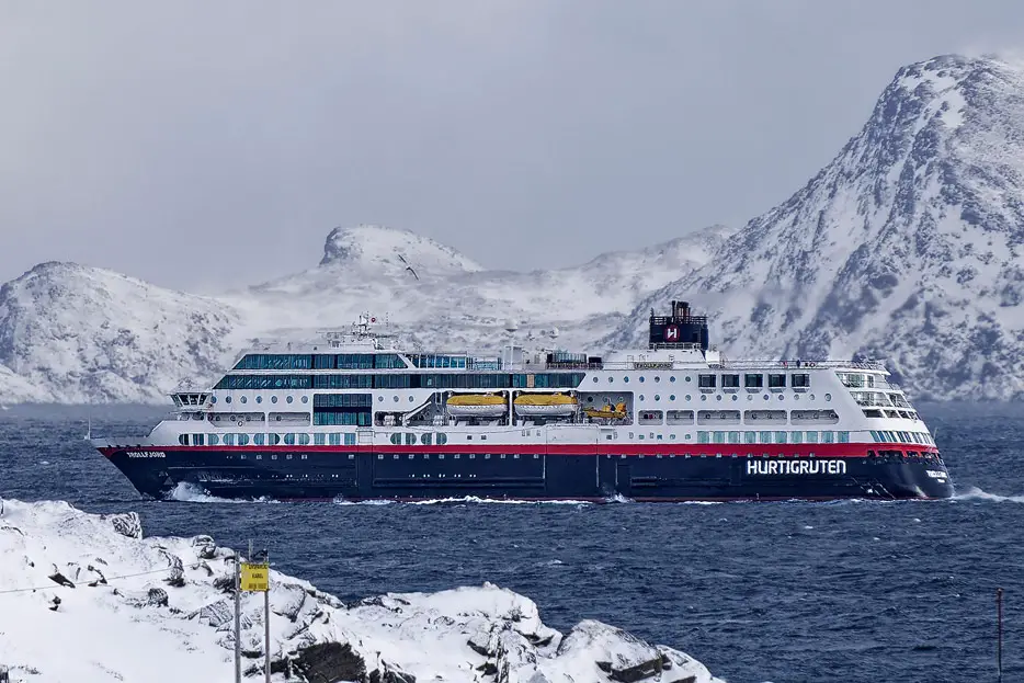 Die Trollfjord ist das neueste Schiff der Hurtigruten-Flotte im Küstenrouten-Dienst