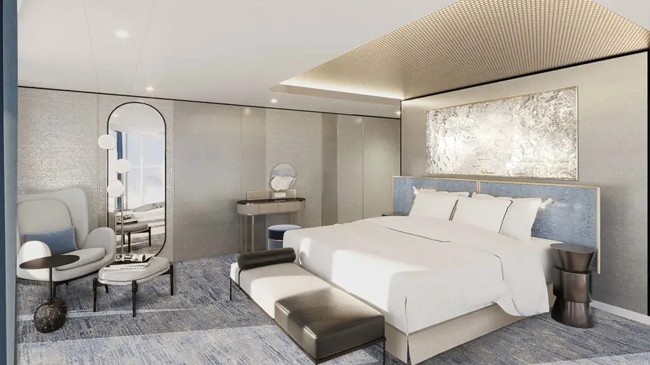Große-Freiheit-Suite Schlafzimmer (Bild: TUI Cruises)