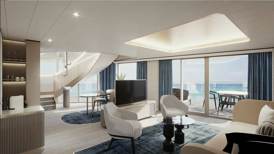 Große-Freiheit-Suite Wohnzimmer (Bild: TUI Cruises)