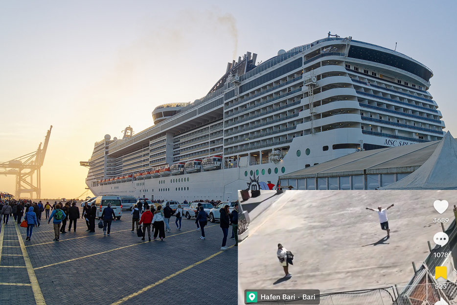 Archivbild MSC Splendida, Tiktok-Video verspäteter Passagiere