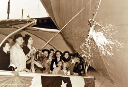 Historische Schiffstaufe (Bild: National Museum of the U.S. Navy)