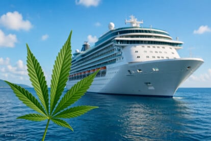 Symbolbild: Cannabis-Blatt, Kreuzfahrtschiff