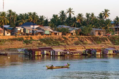 Fischerboot am Mekong River