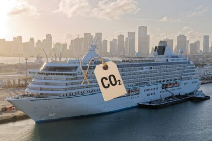 CO2-Preisschild, Kreuzfahrtschiff
