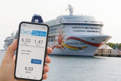 Gigsky-Test auf der Norwegian Sun