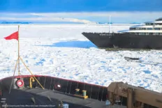 US-Coast-Guard-Eisbrecher befreit Scenic Eclipse II in der Antarktis aus dem Eis Scenic Eclipse, USCGC Polar Star