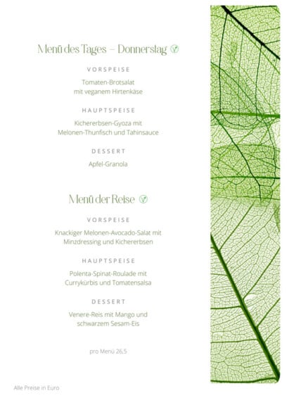 Tagesmenü Donnerstag