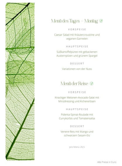 Tagesmenü Montag