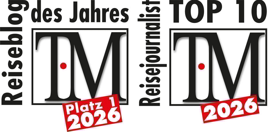 Platz 1 als Reiseblog des Jahres 2026 ... Platz 5 der Reisejournalisten des Jahres 2026
