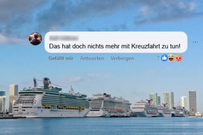 Symbolbild: Das hat doch nichts mehr mit Kreuzfahrt zu tun, Facebook-Kommentar, große Kreuzfahrtschiffe
