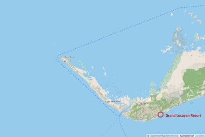 Grand Lucayan Resort (Kartenmaterial OpenStreetMaps Mitwirkende, CC BY-SA 2.0)