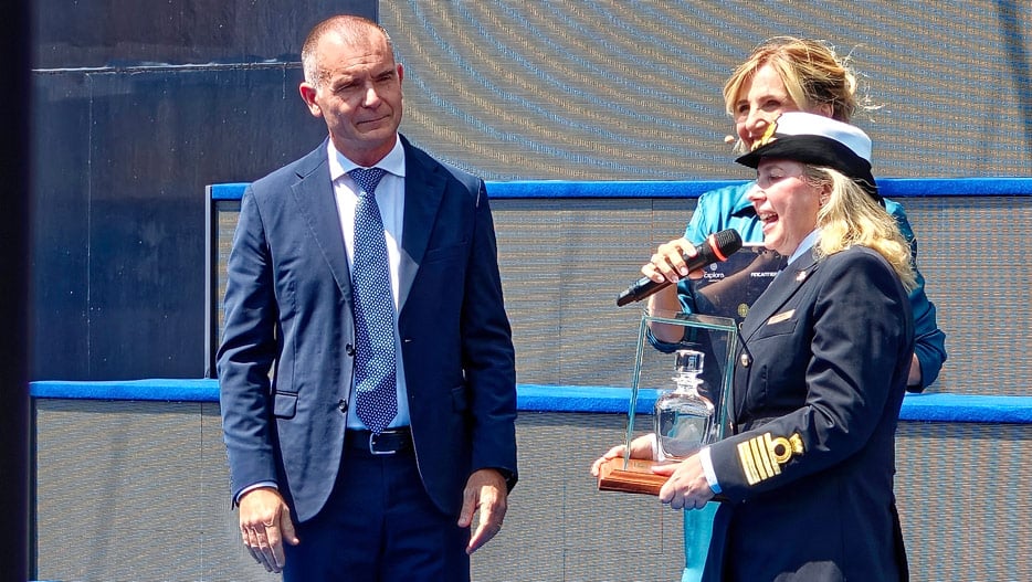 Capt. Serena Melani, Fincantieri-Werftchef Massimo Canesin