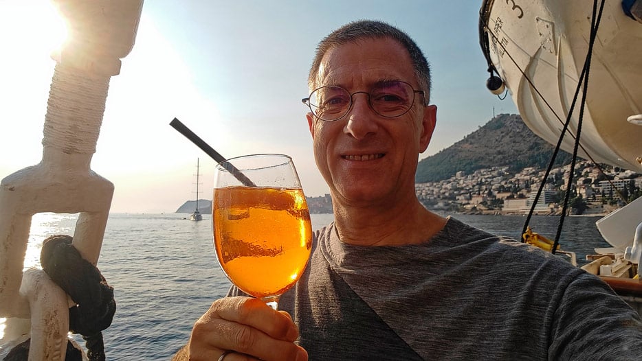 Aperol Spritz mit Blick auf Dubrovnik