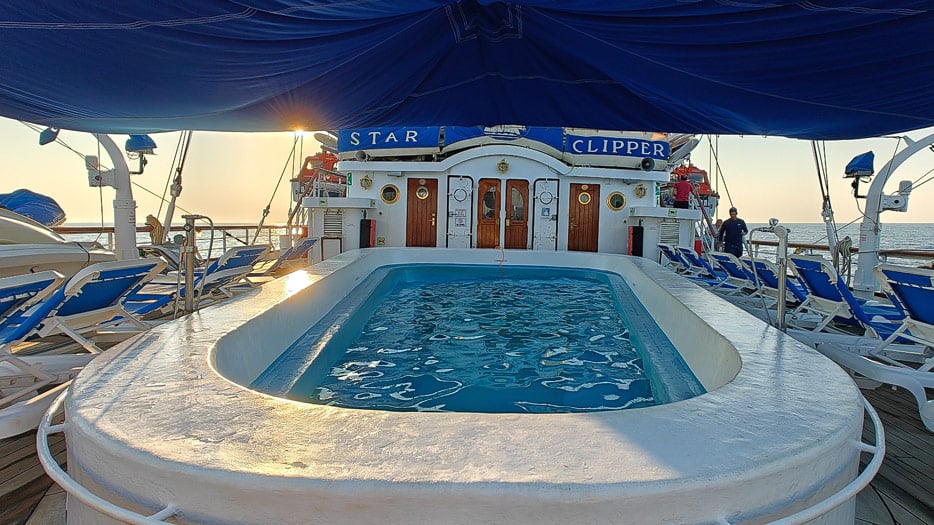 Pool am Heck der Star Clipper