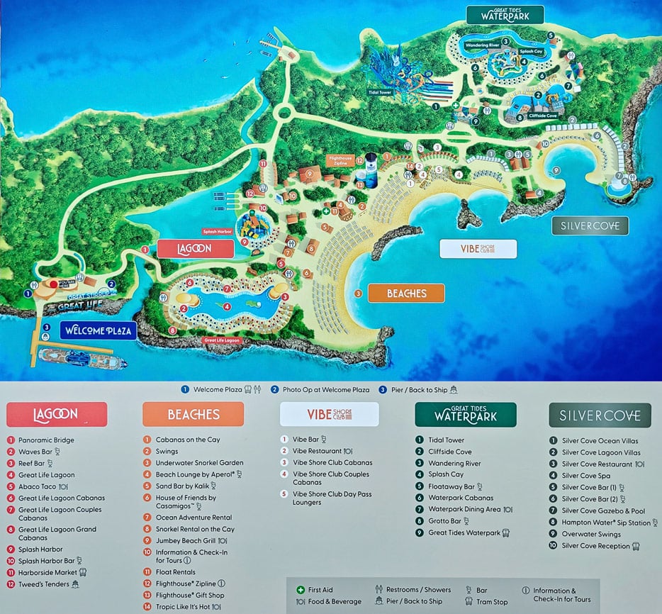 Inselplan Great Stirrup Cay