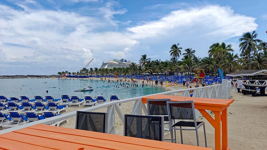 Blick von der Aperol Beach Lounge