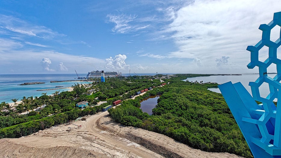 Blick auf Great Stirrup Cay vom Tidal Tower
