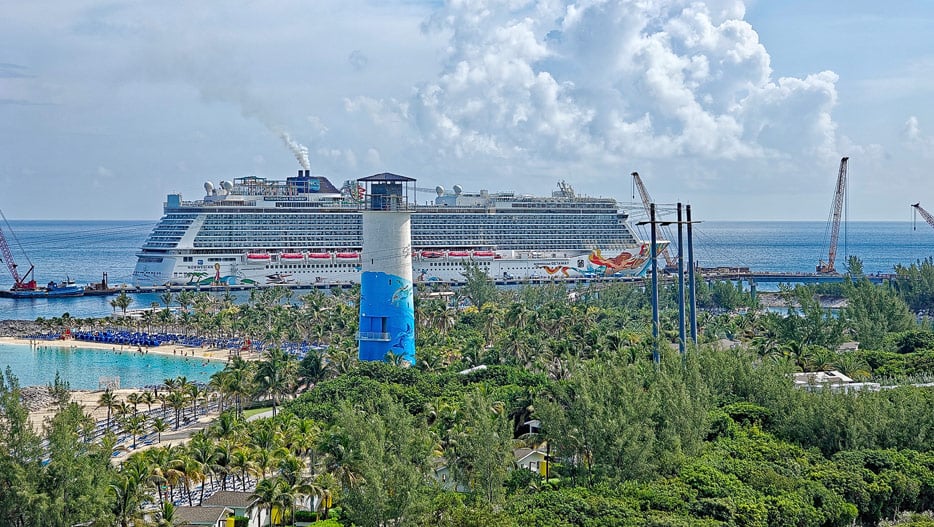 Blick auf Great Stirrup Cay vom Tidal Tower